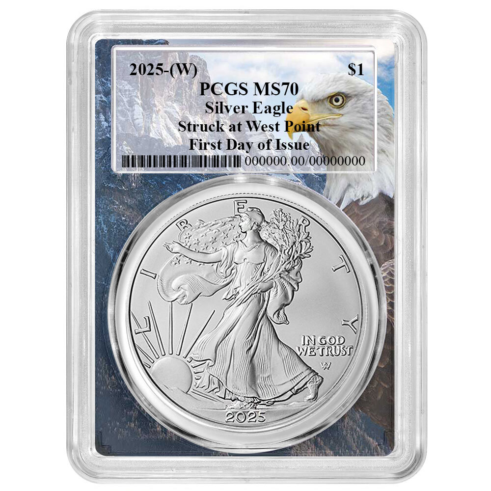 Presale - 2025 (W) $1 1-oz American Silver Eagle PCGS MS70 FDOI Eagle Frame-image