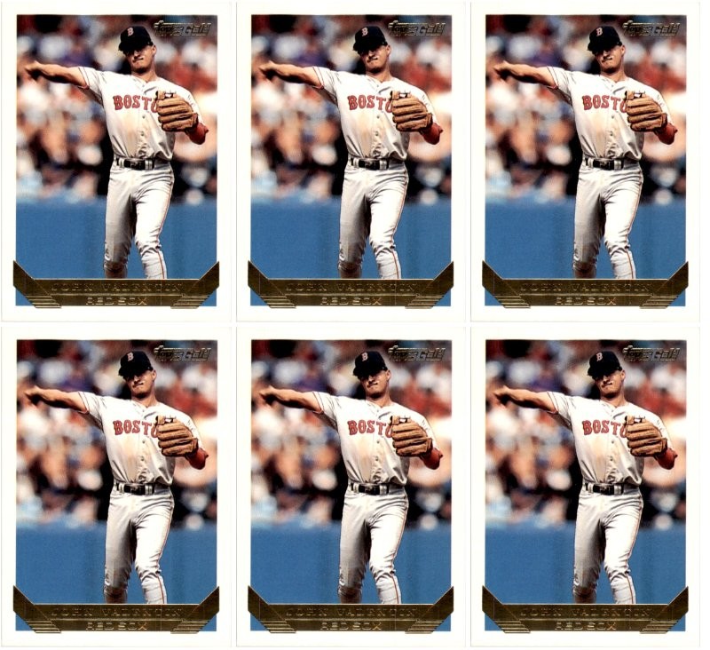 (6) 1993 Topps Gold #424 John Valentin Boston Red Sox Card Lot