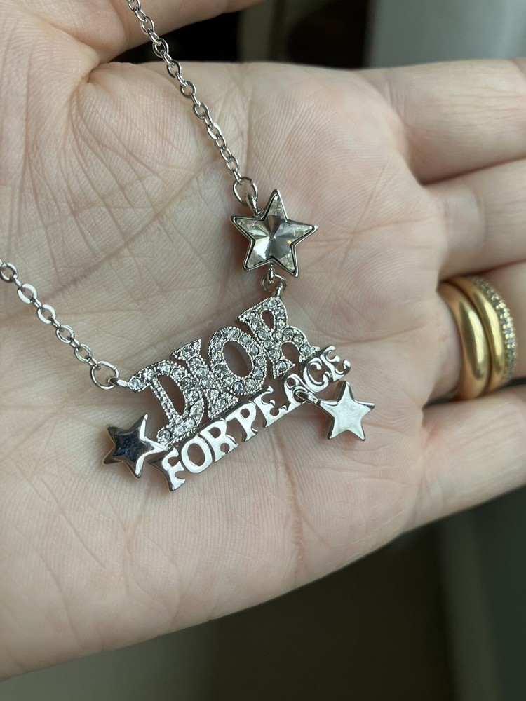 Dior For Peace Sparkly Monogram Necklace for Valentines Day-image