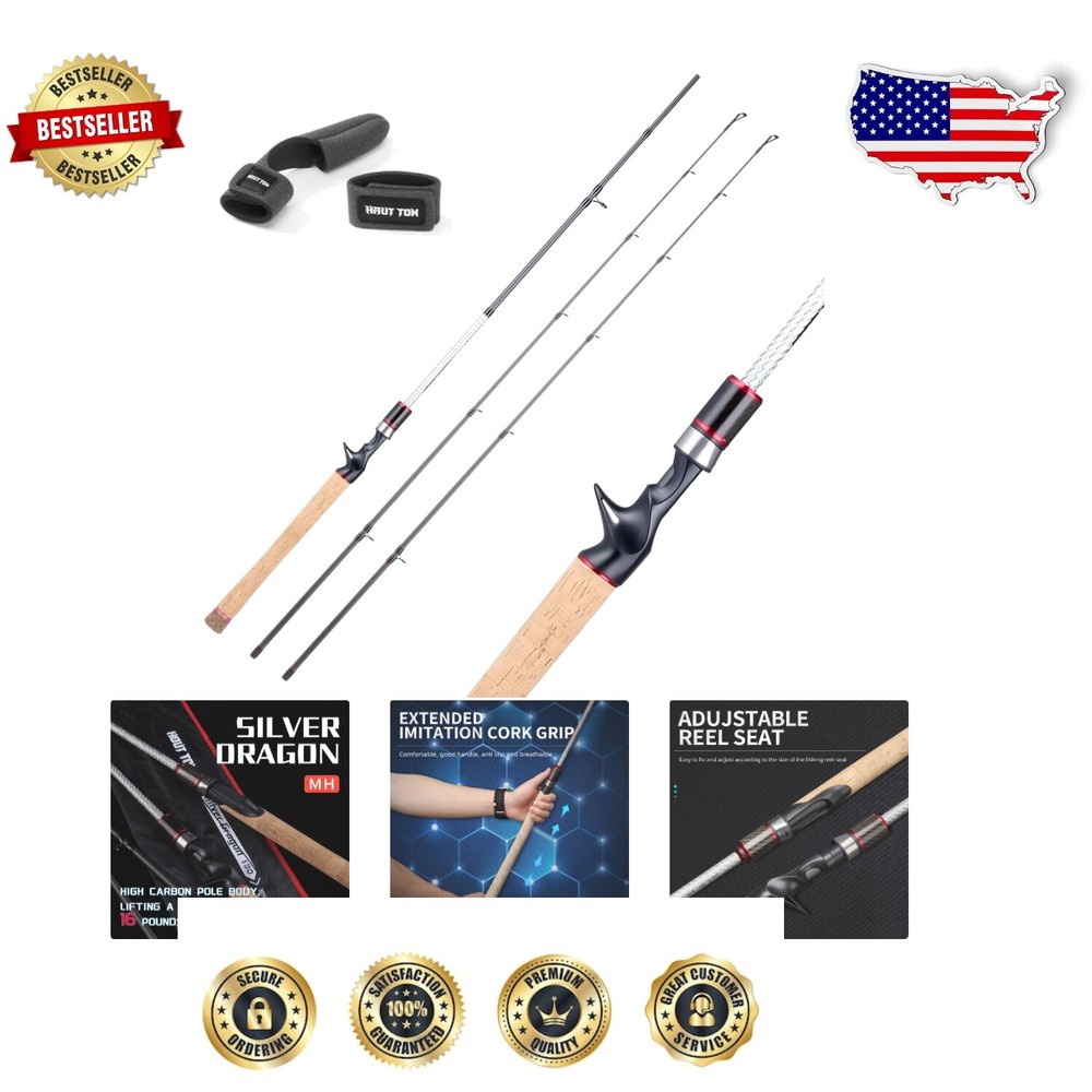 Professional 8'/7'/6' Medium Heavy Fishing Rod with Golf Grip and Ceramic Guides