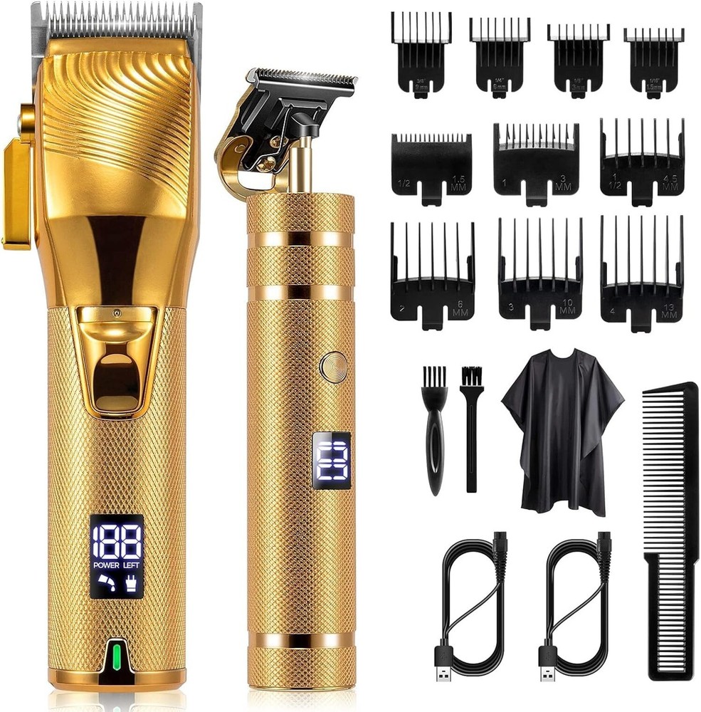 Professional Cordless Hair Clippers for Men - Barber Beard Trimmer Set