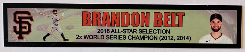 Brandon Belt San Francisco Giants Color Name Plate-image