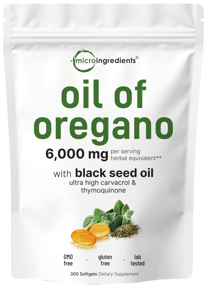 Oil of Oregano 6000mg Softgels 300 Count for Immune Support