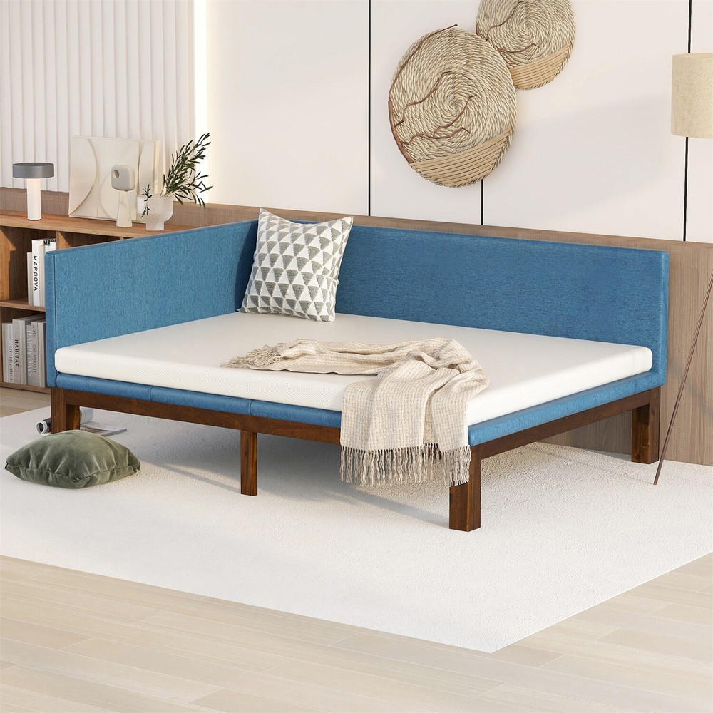Full Size Linen Upholstered Daybed Frame with Sofa Sleeper Function  -image