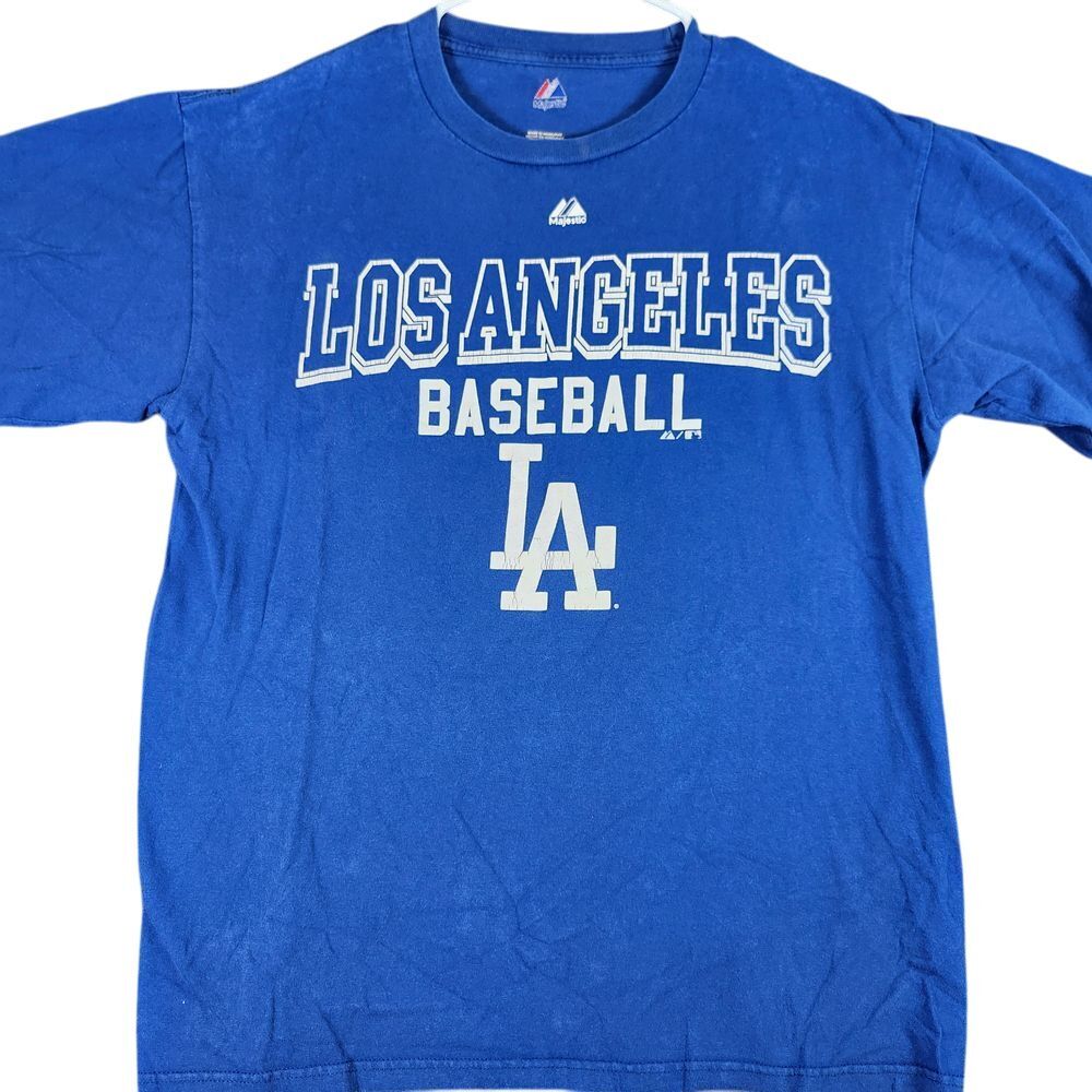 Majestic Los Angeles Dodgers Baseball MLB Team Logo T-Shirt Athletic Fan Gear
