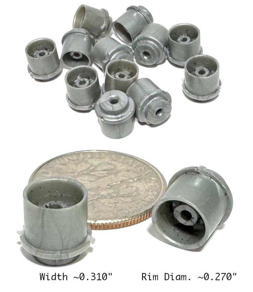 1993 TYCO TCR HO Slot Car Rear Wheels – 12pc Unused Factory Parts + Tune Up Pair