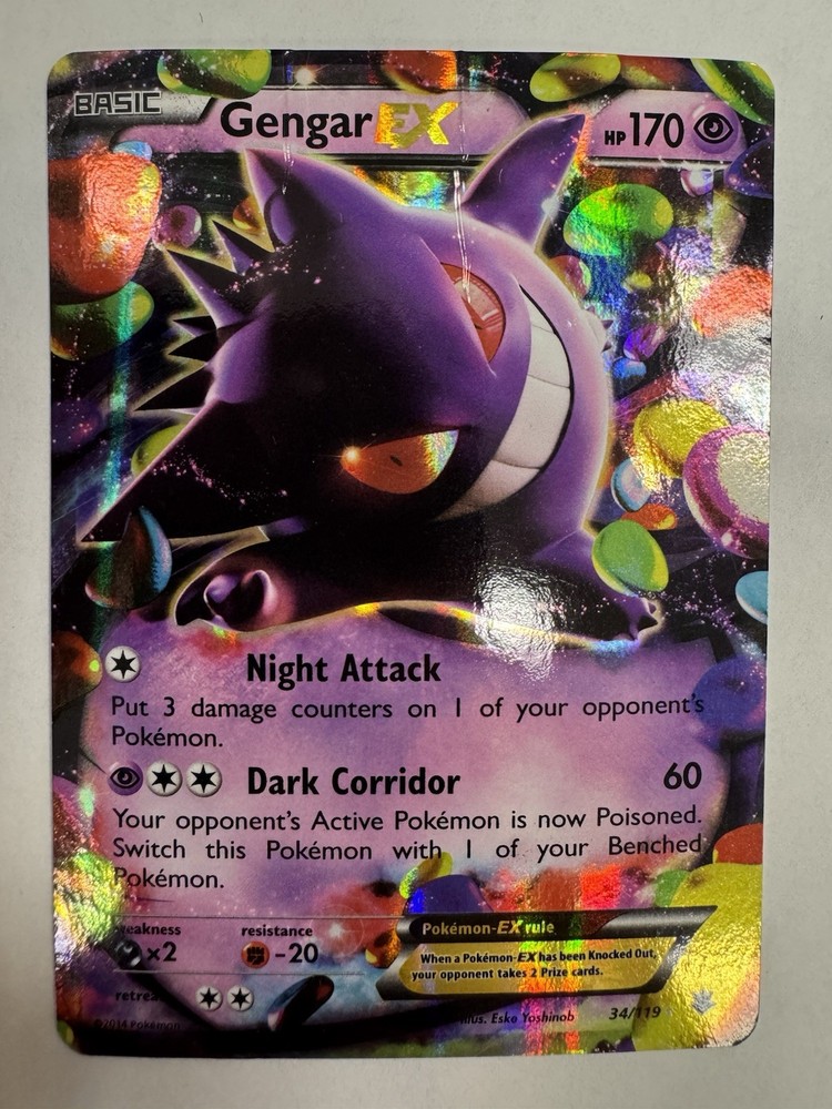 Gengar EX 34/119 XY Phantom Forces Holo Ultra Rare Pokemon Card