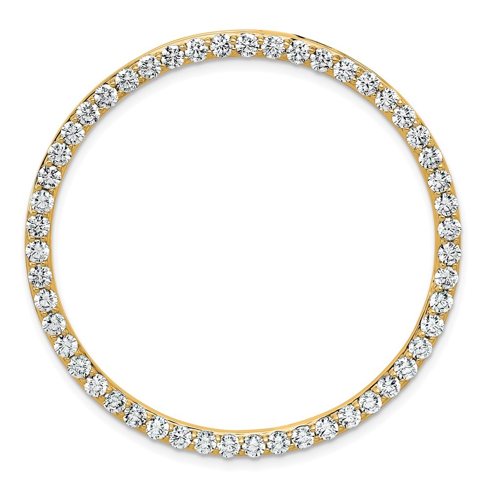 14k Yellow Gold 3 carat Lab Grown Diamond Complete Circle Chain Slide Pendant