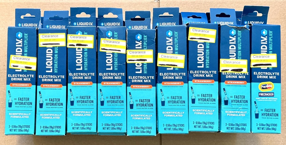 Liquid I.V. Hydration Multiplier Strawberry Firecracker 108 Packets Exp 6/26