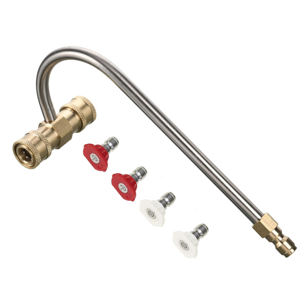 Pressure Washer Gutter Cleaner Attachment with 4 Nozzle Tips 1/4 Inch Quick Connect