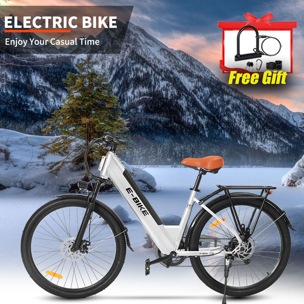 26'' Fat Tire Electric Bike,750W Mountain Bicycle for Adults Ebike