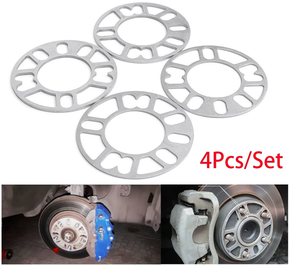 4Pcs Aluminum Alloy Auto Car Wheel Tire Spacers Adaptor Shims Plate 4/5 Stud 5mm