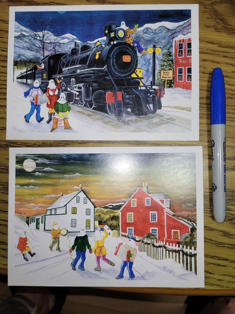 Set of 2 Newfoundland Mummers Christmas Cards from Trinity Canada