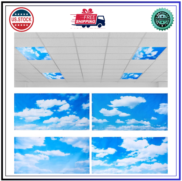 4 Pcs 4 x 2 Feet Fluorescent Light Covers for Ceiling Lights Classroom Office...