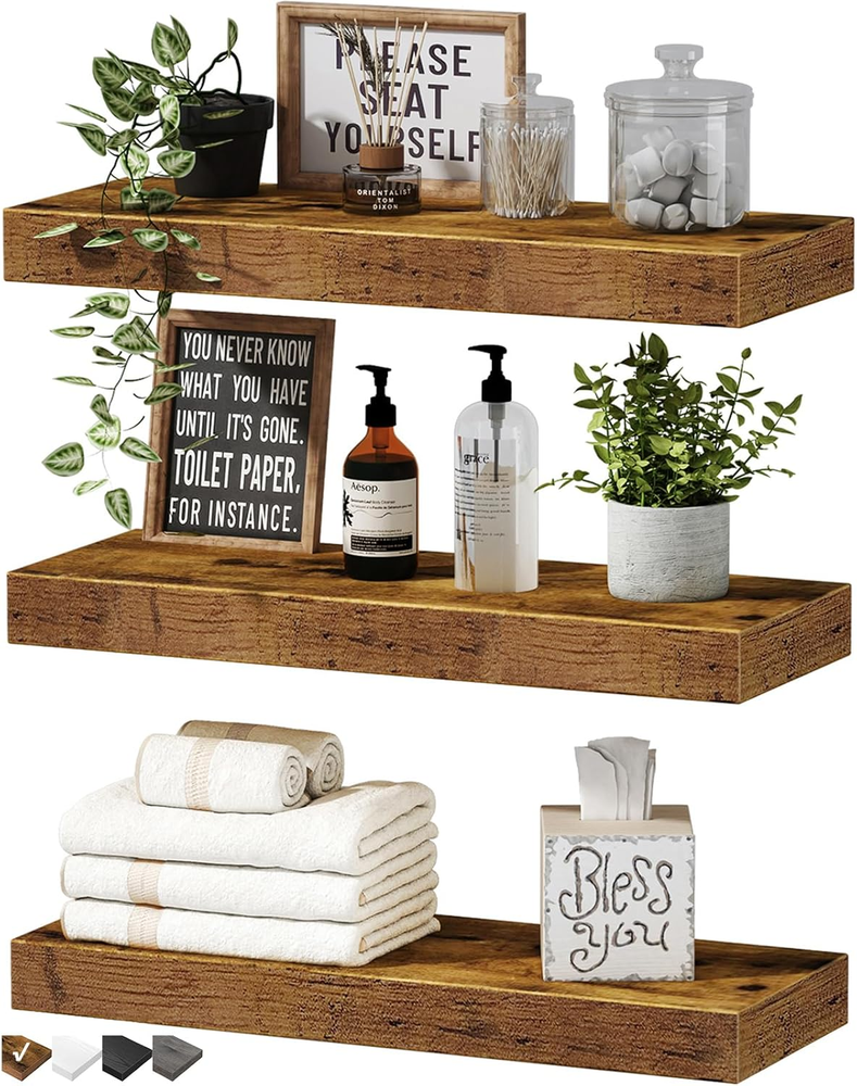 Floating Shelves for Wall Bathroom Bedroom Kitchen Living Room Storage Decor  
