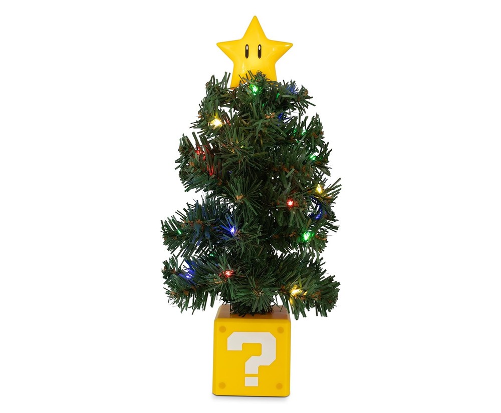 Super Mario Bros LED USB Desktop Holiday Tree with Light-Up Star