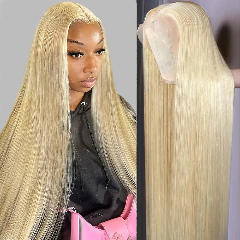 613 Blonde Straight HD Transparent Lace Front Wig Glueless Human Hair