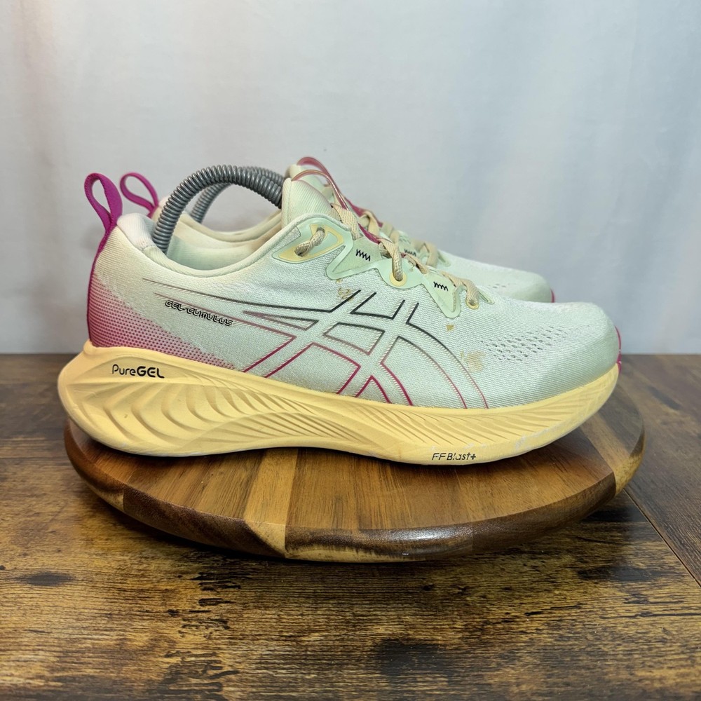 Asics Gel Cumulus 25 Running Shoes Womens Size 10 Yellow Pink PureGEL 1012B441