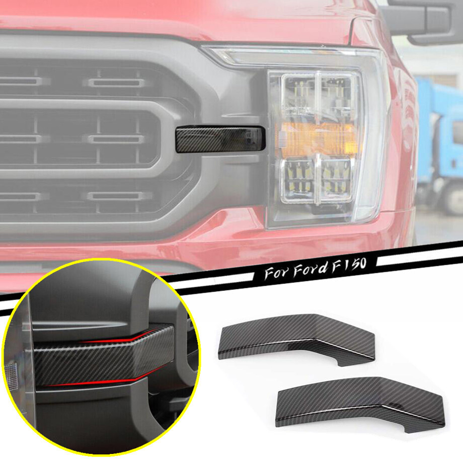 For 2021-2023 Ford F150 F-150 Carbon Fiber Front Grille Insert Cover Trim Bezels