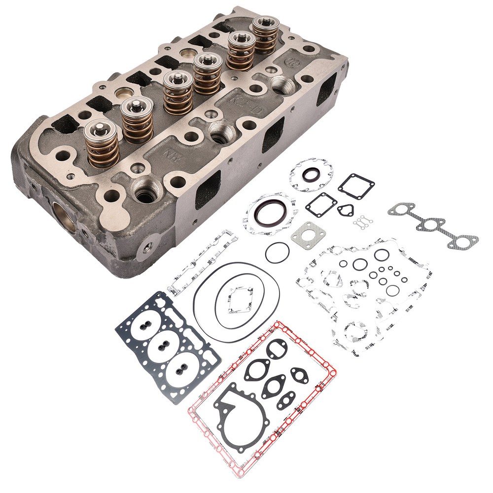 Complete Cylinder Head w/ Valves Gasket Kit For Kubota FZ2400 F2560E F2880E ZD28