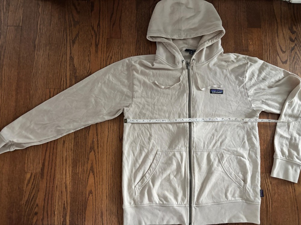 Patagonia Hoodie Mens M Beige Zip Up Organic Cotton Recycled Ahnya Sweatshirt