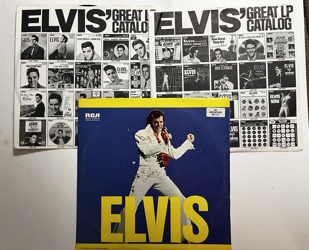 “YEAH BABY “ 2 LPs RCA TAN LABELS Elvis Presley ELVIS w/Inner Sleeves  (e) VG+