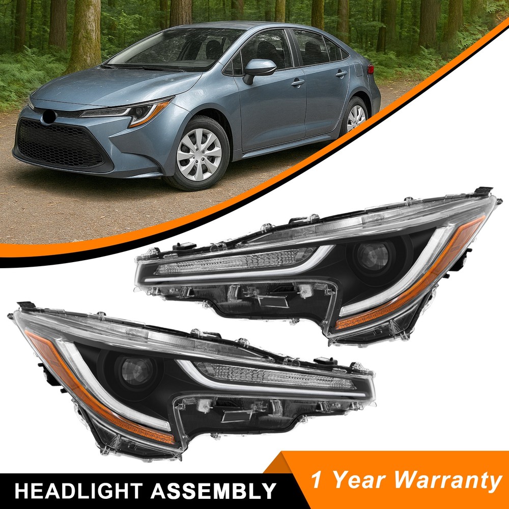 For 2020-2022 Toyota Corolla L LE W/LED Projector lights Headlights Pair