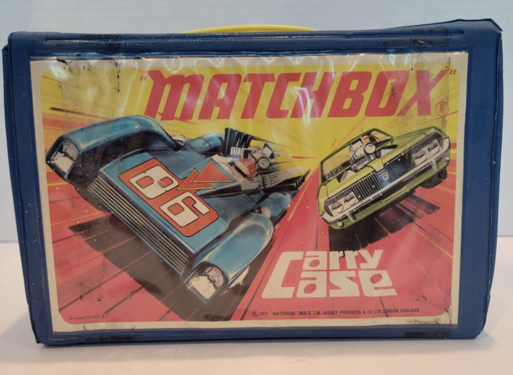 Vtg Blue Shark Hot Rocker 1971 Matchbox Lesey Carry Case W/ Trays