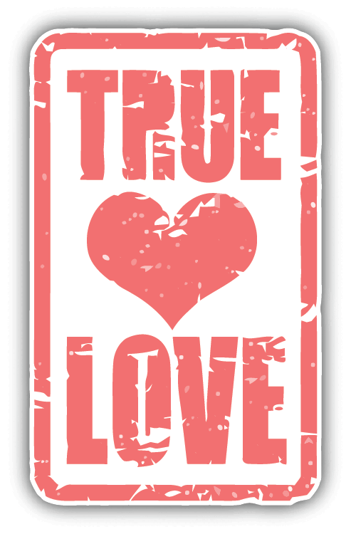 True Love Valentine's Day Stamp Car Bumper Sticker Decal