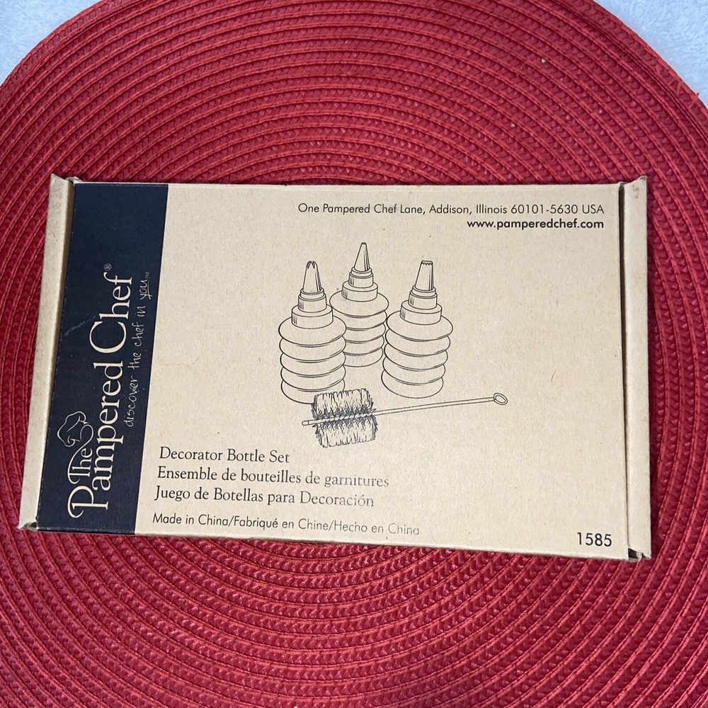 Pampered Chef Easy Accent Decorator Bottle Set #1585 Cookie Cake New in Box