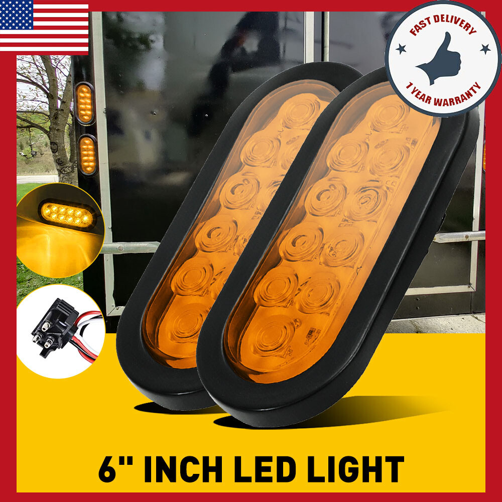 2PCS Tractors Dump amber Truck Trailer Truck 6