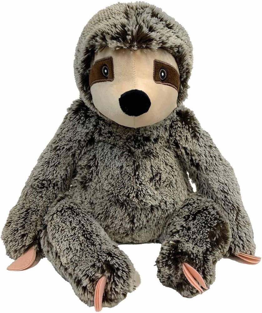 Multipet Sitting Sloth Dog Plush Toy - Squeaky for All Dogs - 14, gray