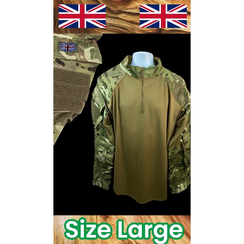 PADDED TACTICAL WARRIOR FIELD SHIRT Large Military STYLE British Army Flag