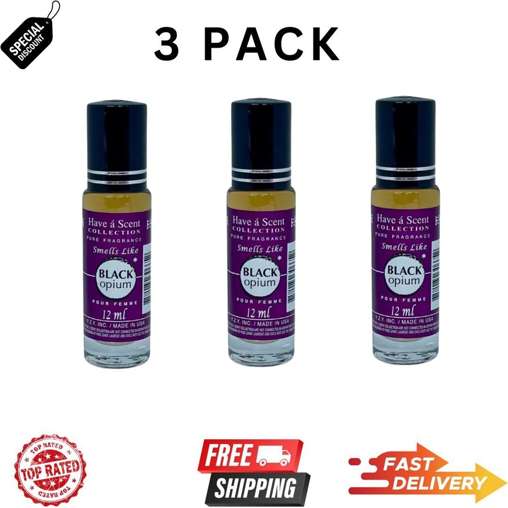 Black Opium 12 ml Roll-On Body Oil Perfume for Women - Limited Time 3-Pack-image