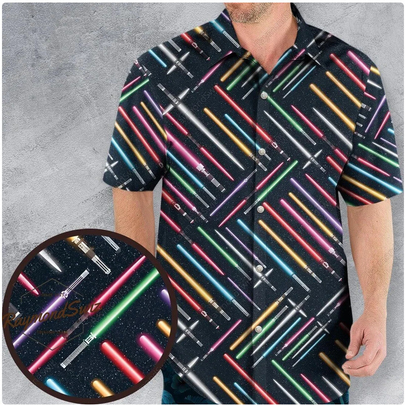 Lightsabers Star Wars Pattern 3D HAWAII SHIRT US Size Christmas Gift Halloween
