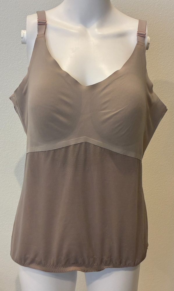 Honeylove Lift Wear Tank Cami Wire Free Bra Shapewear Sand Size 1X Slimming
