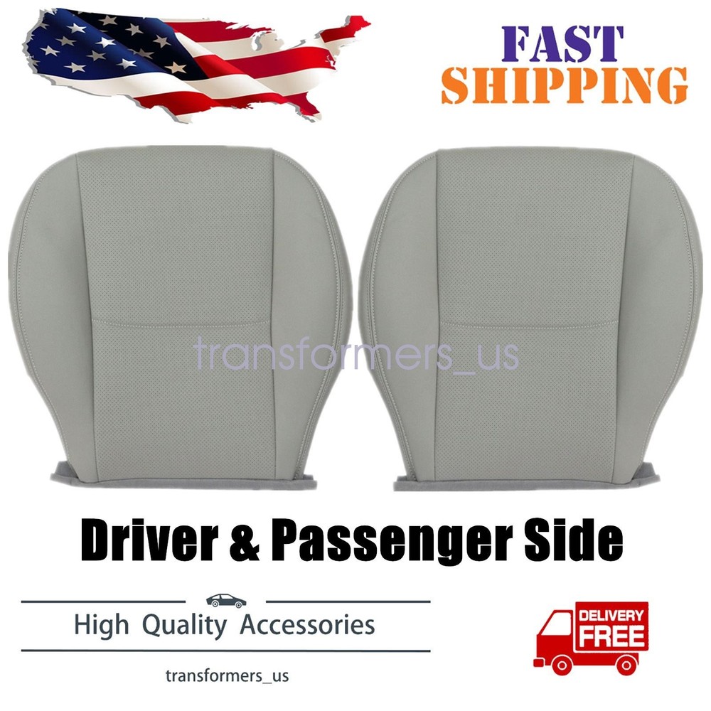 For 2014-2016 Subaru Forester Driver & Passenger Bottom Leather Seat Cover Gray