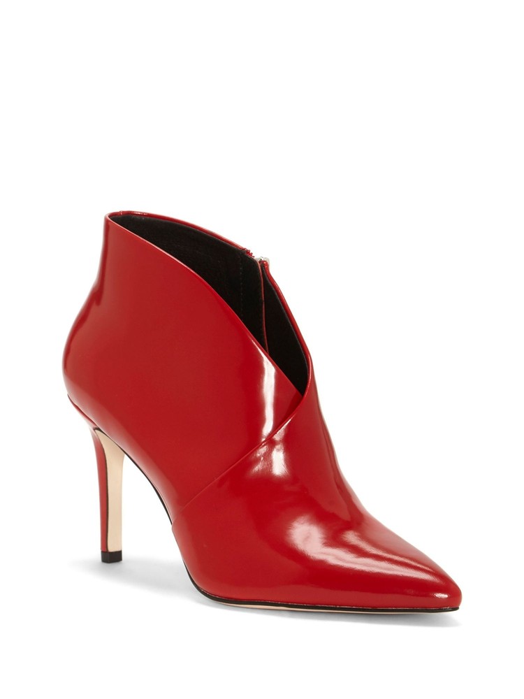 JESSICA SIMPSON Womens Red V Shaped Upper Layra Stiletto Leather Booties 6 M