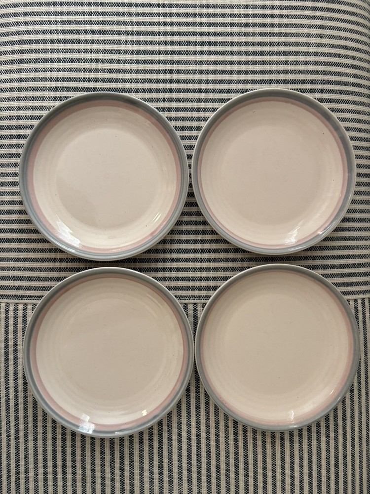 Pfaltzgraff Aura Pink Side/Bread Plate Set of 4 Beige, Pink & Grey 6.8”