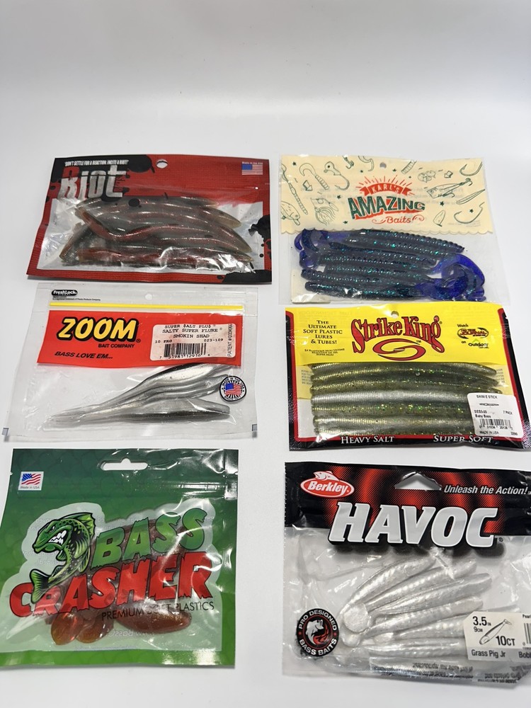 Lot of 6 Packs Assorted Soft Plastic Swim Baits Fishing Lures
