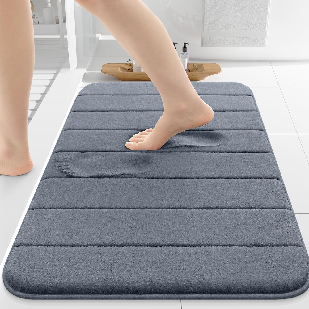 Ultra Soft Nonslip Memory Foam Bath Mat 30x20 Absorbent Bathroom Rug Machine Washable