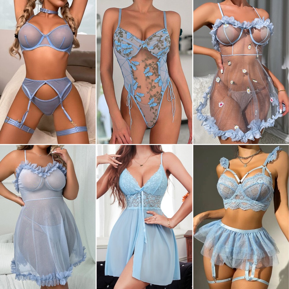 Women's Sexy Lingerie Sleepwear Babydoll Underwear Lace Dress G-String Nightwear