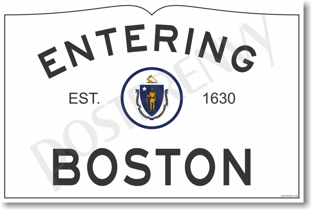Entering Boston - NEW World Travel Cities Massachusetts POSTER