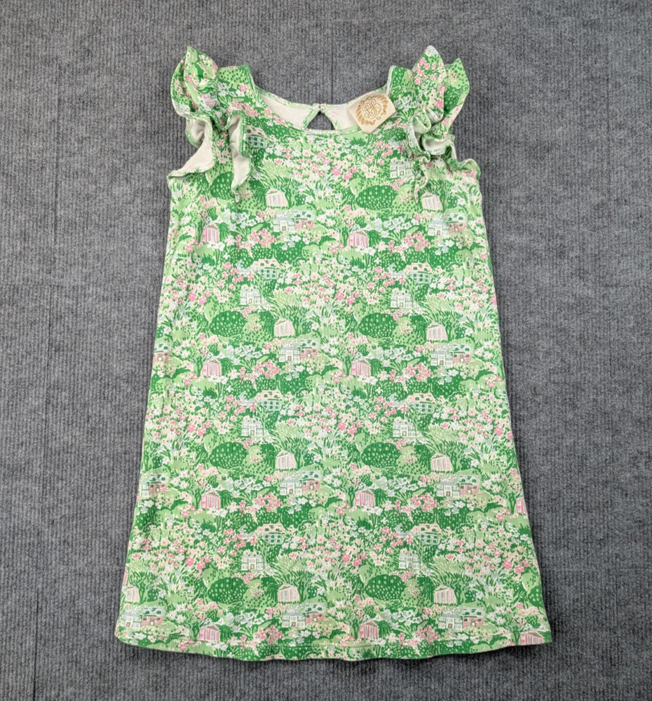 The Beaufort Bonnet Company Dress Kids Girls 8 Pima Cotton Ruffle Sleeve Preppy