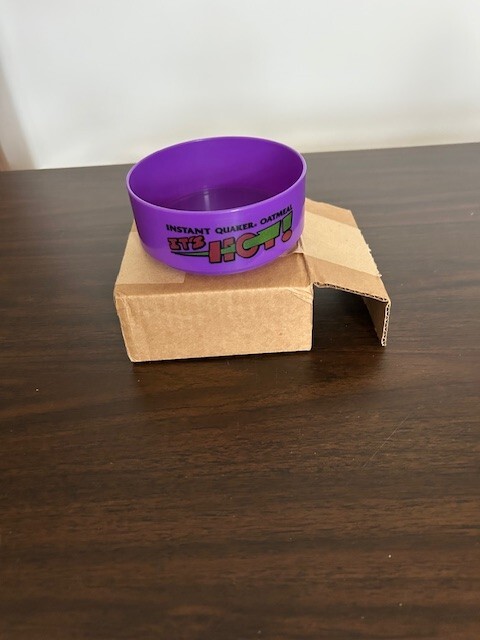 Vtg 1992 Instant Quaker Oatmeal Bowl Purple