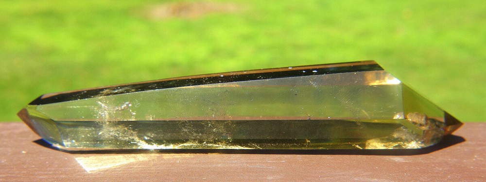 Double Terminated Golden Citrine Crystal from Madagascar Polished Gemstone-image