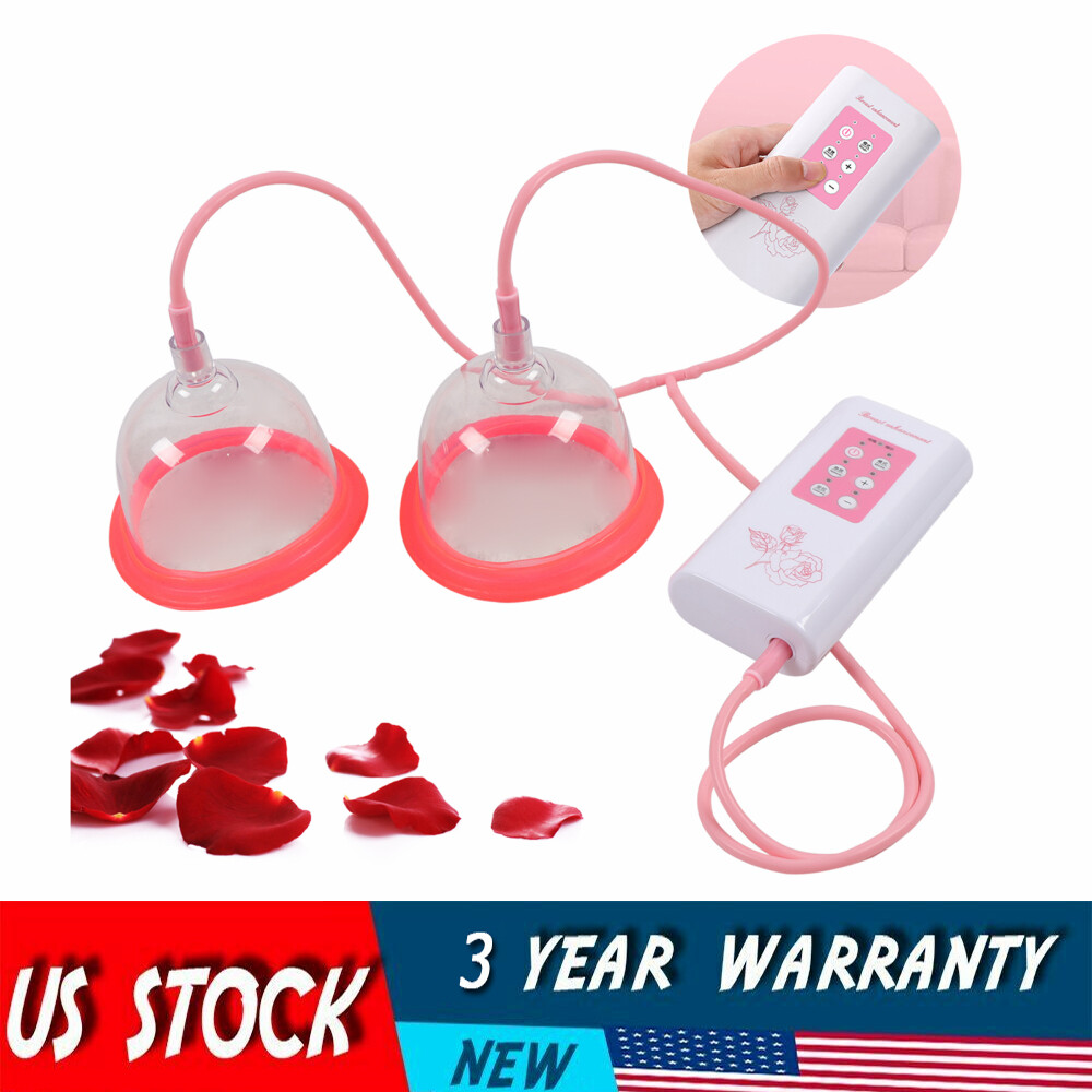 2x Electric Breast Pump Vacuum Suction Breast Enlarger Enhancer Equipment B Cup