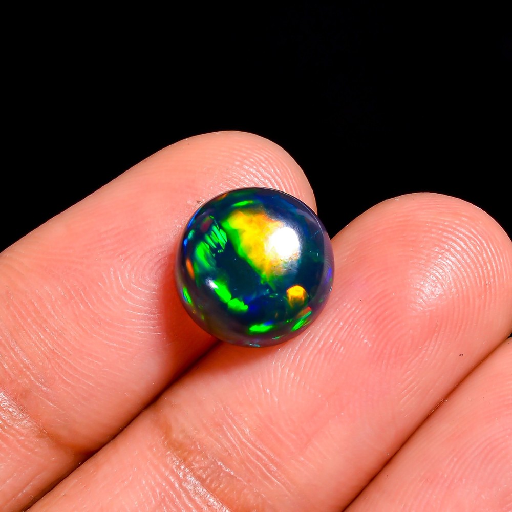 Jeweler's Choice: 2.5ct Black Welo Opal Cabochon - 10x10mm Round- Stunning Fire