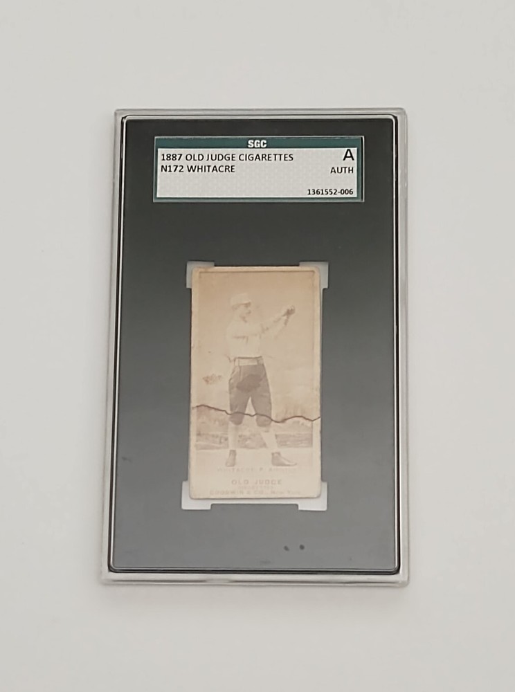1887 N172 Old Judge Whitacre SGC Authentic Philadelphia As Vintage Baseball Card  