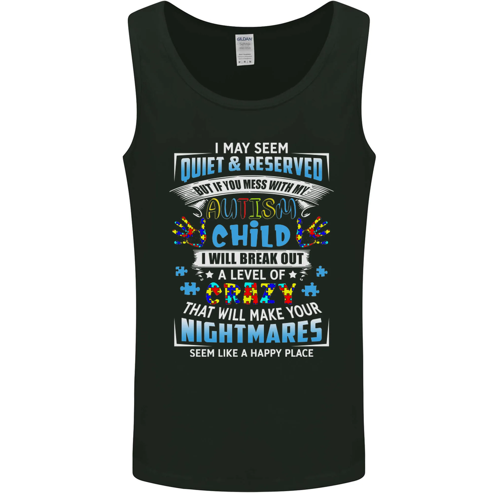 Mess With My Autism Child Autistic ASD Mens Vest Tank Top